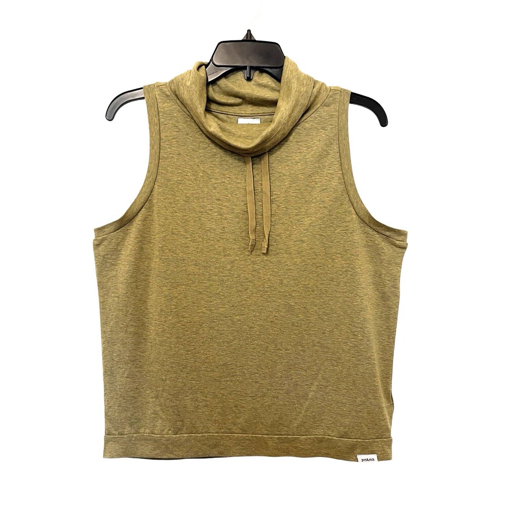 PRANA Cozy Up Barmsee Sweet Grass Heather Tank Top Cowl Neck Hemp Blend Size XS - Picture 3 of 7
